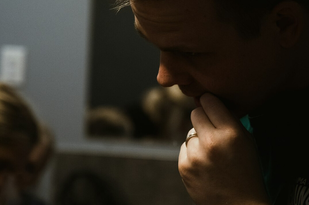 person reflecting during talk